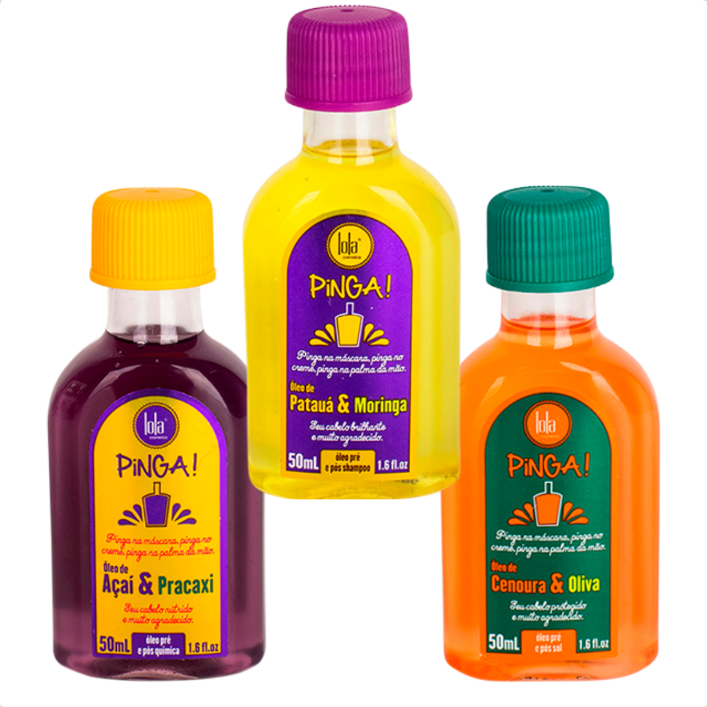 Trio Pinga Óleo Finalizador Açaí, Cenoura e Patauá 50 ml Lola Cosmetics