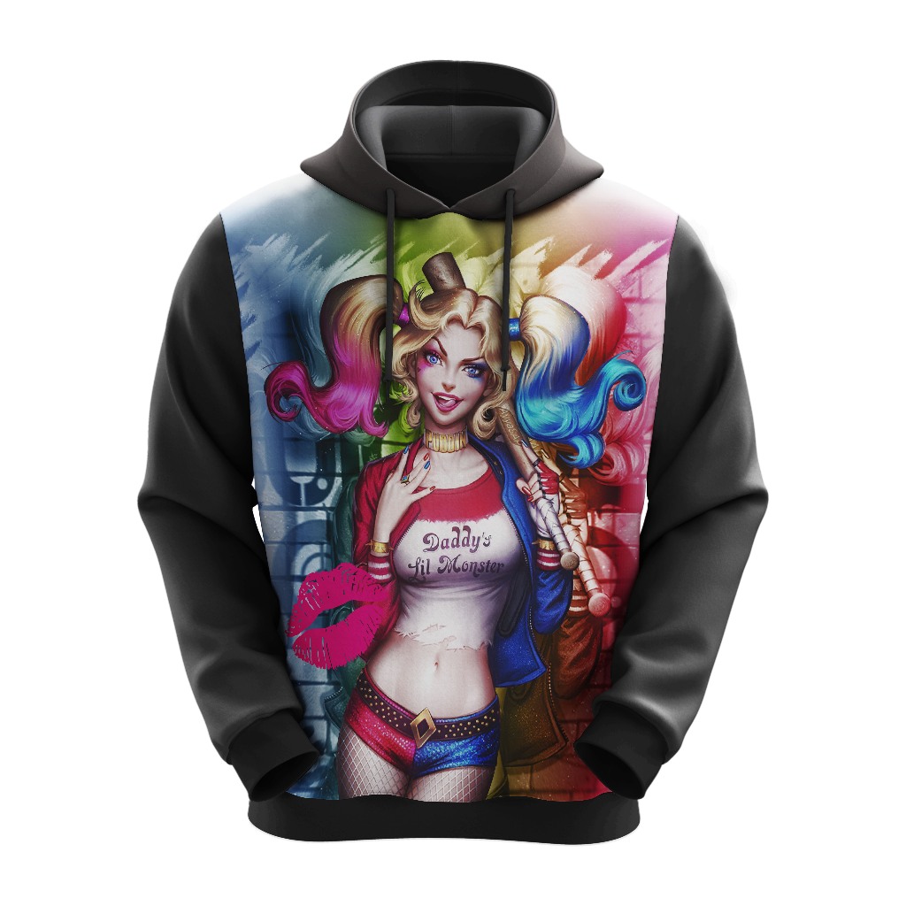 Blusa De Moletom Adulto e Infantil Arlequina Filme Mulher Do Coringa