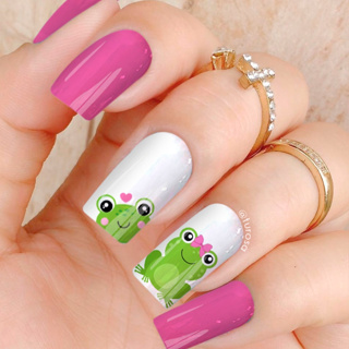 12 peliculas de unha SAPINHO 01fofinha laço rosa 1049 em Oferta na Shopee