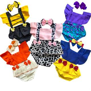 Romper Vestido Body Temático Bebê Menina Melhores Temas + Laço em Oferta na Shopee