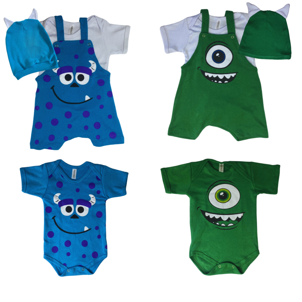 Body Bebê Temático Mesversário Kit 3 Peças 100% Algodão