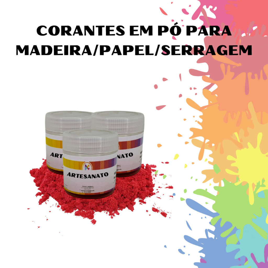 Corante Anilina em Pó Para Madeira Papel Serragem MDF Artesanato 100G em Oferta na Shopee
