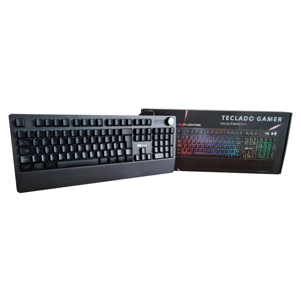 Teclado Gamer USB Anti-Ghosting Multimídia LED Iluminado KNUP - KP-TE104