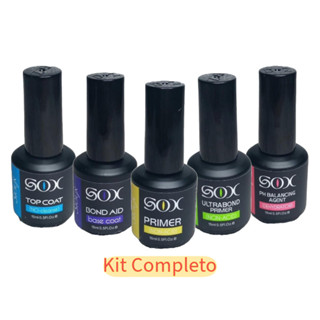 Kit preparadores Sioux top coat, primer, ultra bond, base coat ph 15 ml