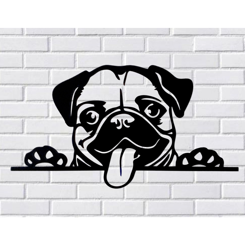 Pug Pet arte decoração Mdf Quadro para Sala de estar decoração pet