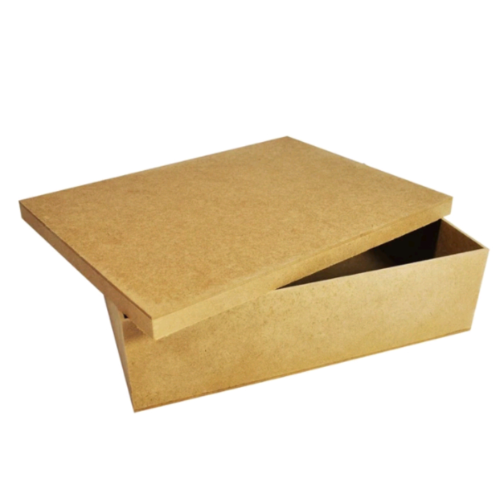 Caixa Retangular Tampa De Sapato 30x25x8 MDF Cru Madeira