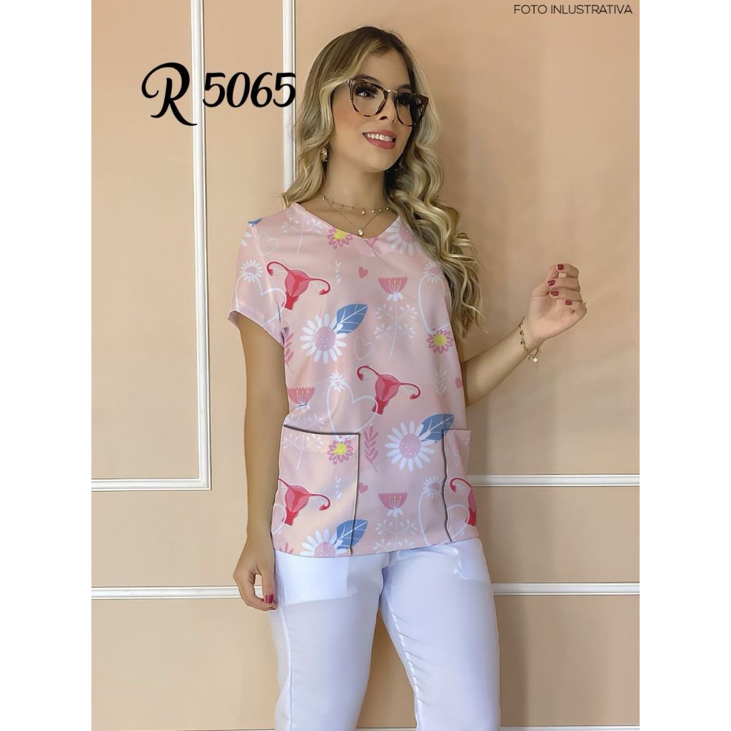 Jaleco Feminino Com Bolso Avental Personalizado Scrub de Doula / Ginecologista / Saude da Mulher / Parteira