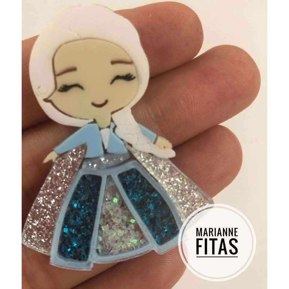 Aplique Elsa Frozen Acrílico (2 unidades)