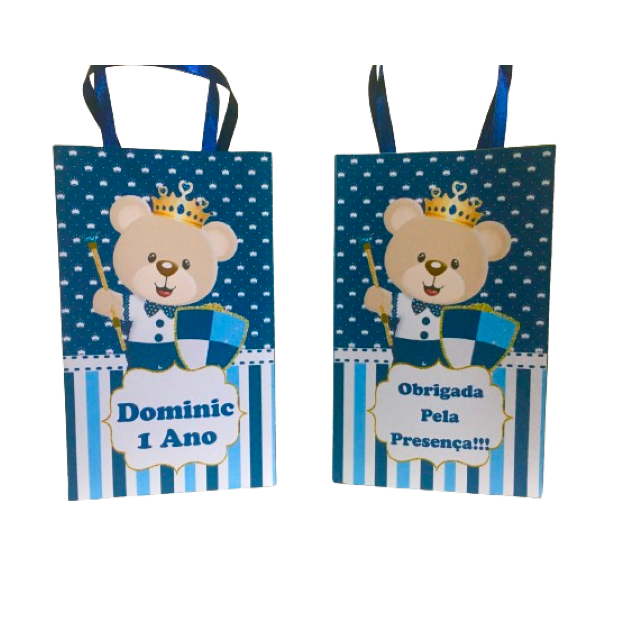 Sacolinha personalizada Ursinho princepe 15 unidades