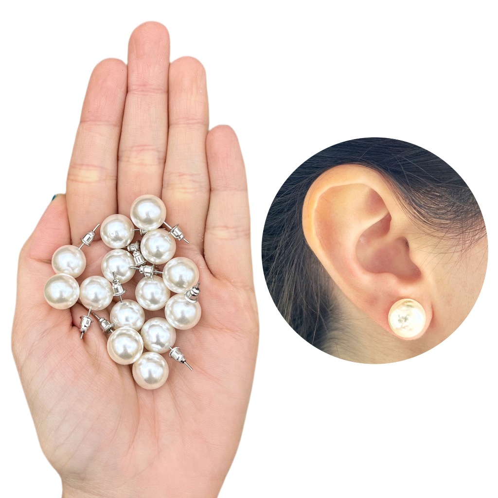 Kit 20 Pares Brincos Pérola Tradicional Soltos Bijuteria Presente Lembrança em Oferta na Shopee