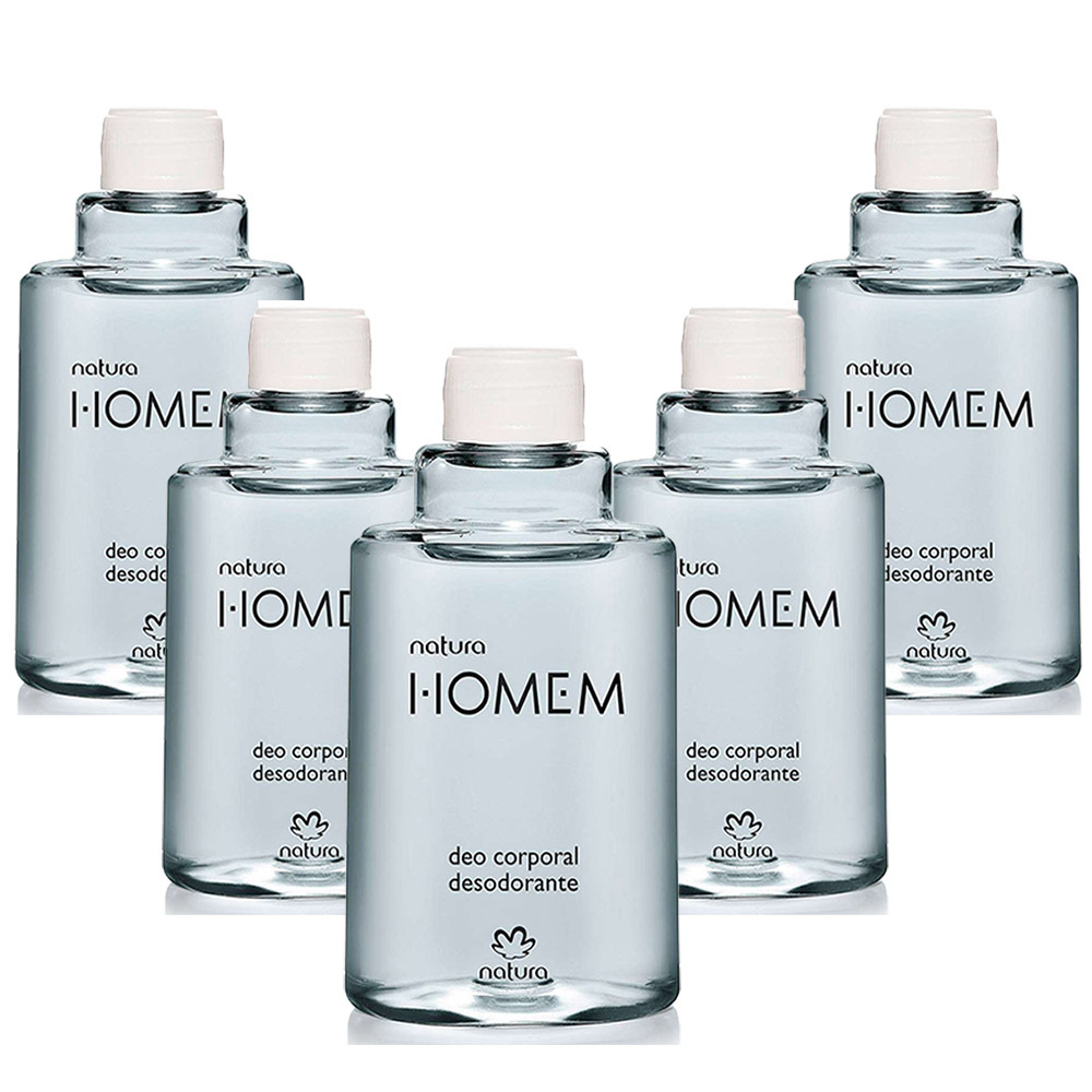 Kit 5 Refil Deo Corporal Masculino Homem Clássico Tradicional Natura 100ml