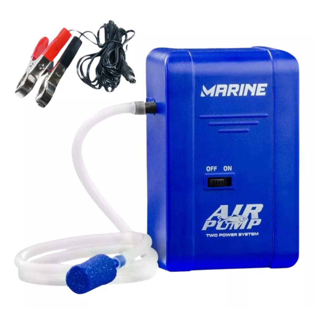 Oxigenador Aerador Pilha ou 12 Volts Para Iscas vivas Peixe Lambari Marine Sport