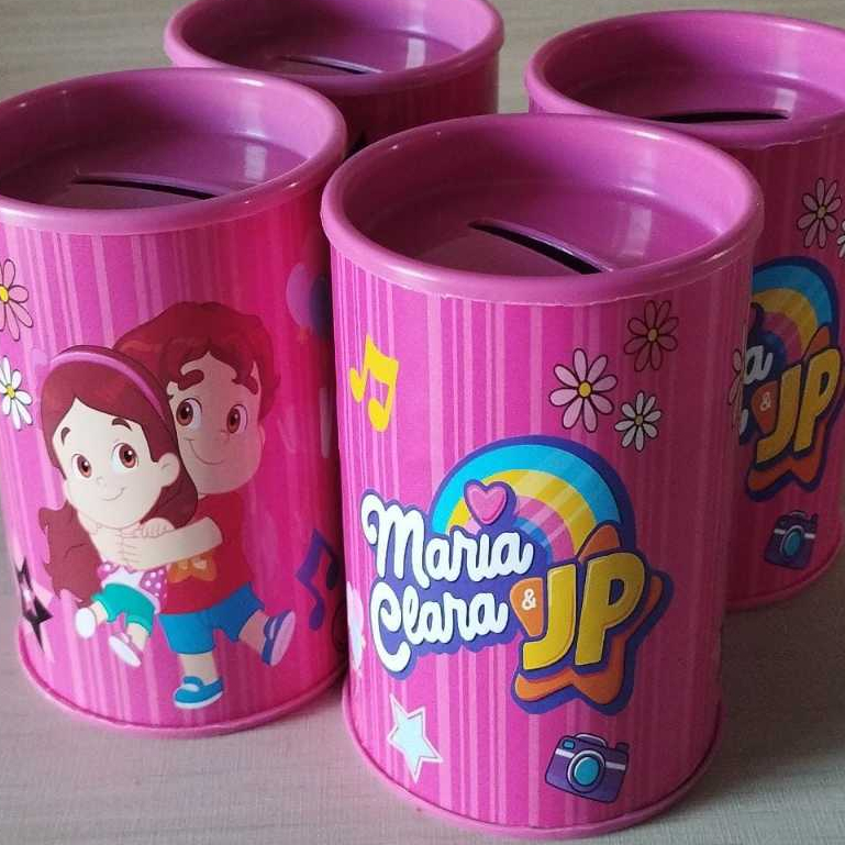 10  cofrinhos personalizado para festa infantil lembrancinha Maria Clara e JP especificar as cores e quantidade no chat
