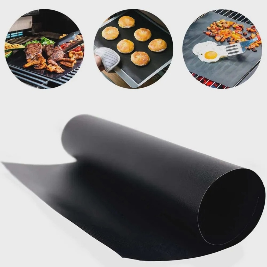 Kit 3 Mantas Antieaderente Teflon Churrasqueira Grill Forno