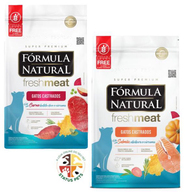 KIT COM 02 Ração Gatos Fórmula Natural Fresh Meat 500g para gatos - Castrados em Oferta na Shopee
