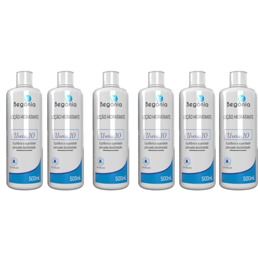 Loção Hidratante Ureia 500ml Begônia Cosméticos  ( CX 6 UNIDADES)