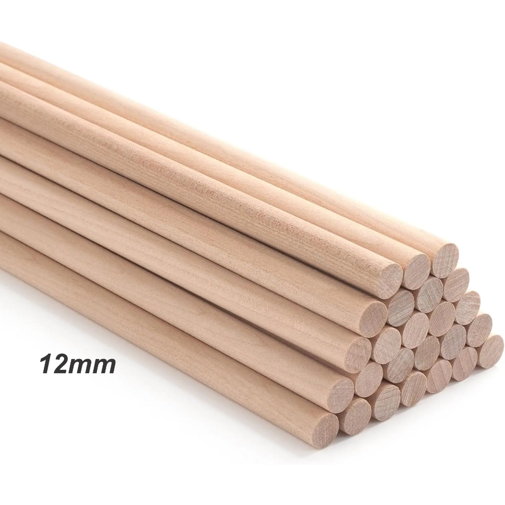 Kit 10 Poleiros 12 mm Bastão Vareta Cavilha de Madeira Pinus Artesanato e Gaiola