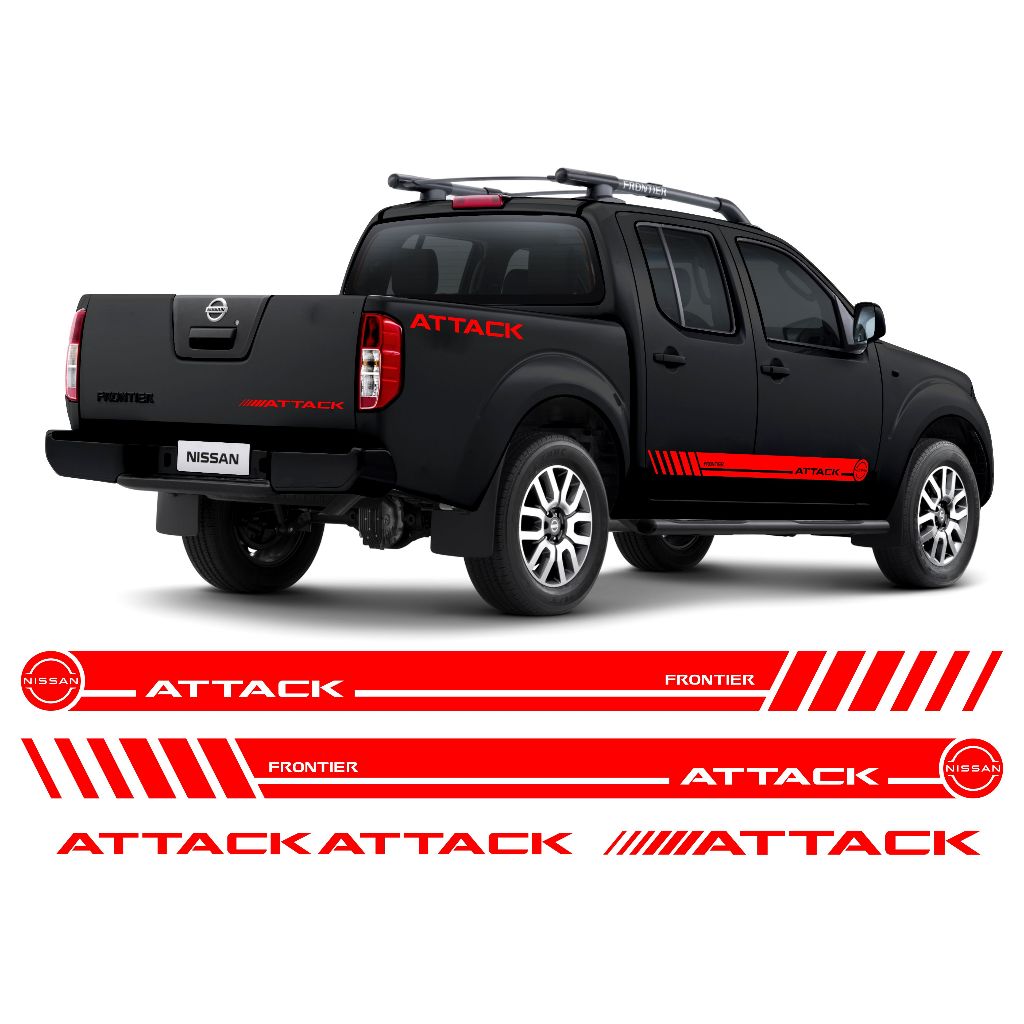 Kit 5 Adesivos Frontier Attack Sport Faixa Acessórios Personalizado Vermelho Ns12