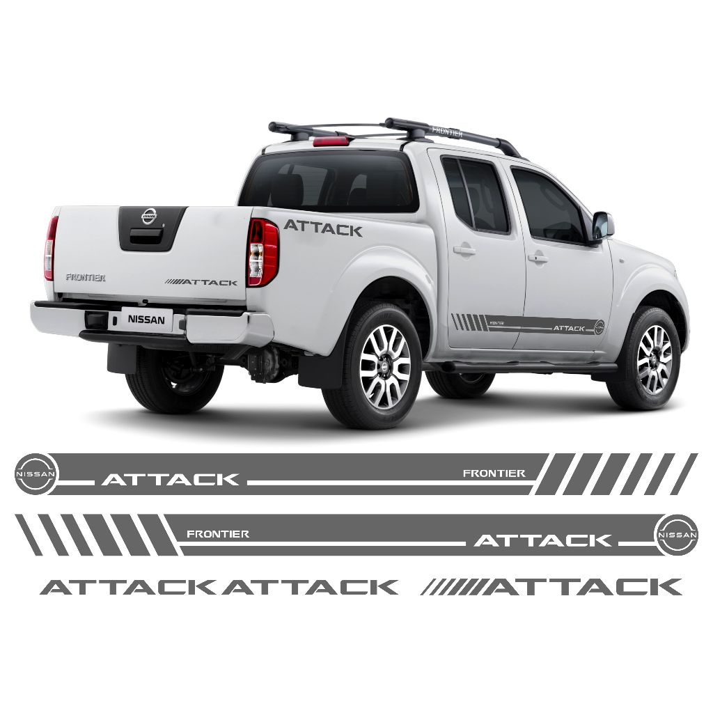 Kit 5 Adesivos Frontier Attack Sport Faixa Acessórios Personalizado Grafite Ns10