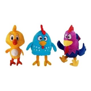 kit galinha pintadinha família feliz/bonecos de pelúcia galo , galinha , pintadinho amarelinho