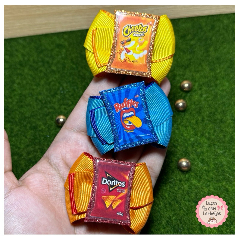 Laço Pet | Laço Salgadinhos divertidos • Cheetos, Ruffles ou Doritos (unidade)