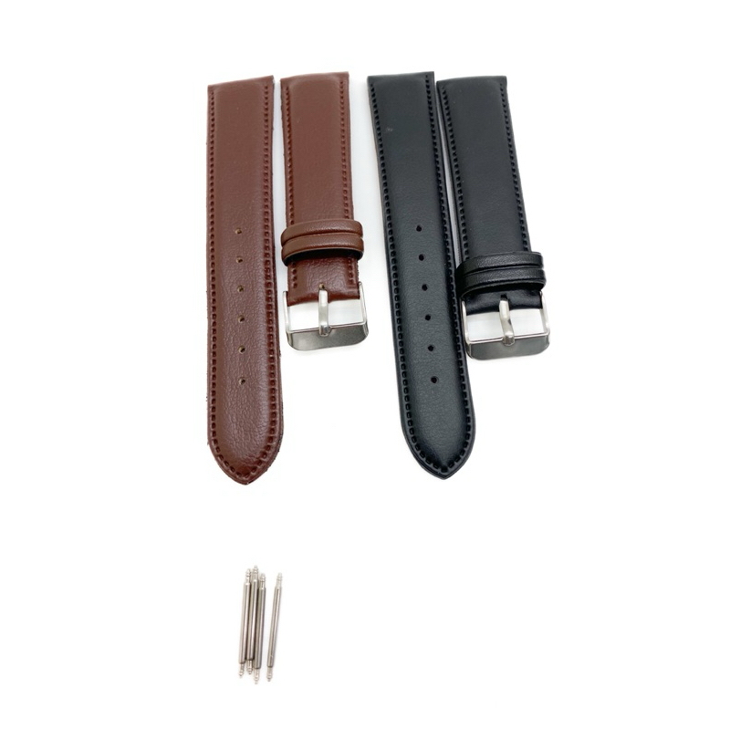 kit Pulseiras para Relógio Couro Preta/Marrom 24mm+Pinos em Oferta na Shopee