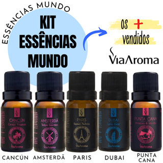 Kit Essências Mundo Via Aroma para Aromatizador de Ambiente Elétrico Aromaterapia 10ml em Oferta na Shopee