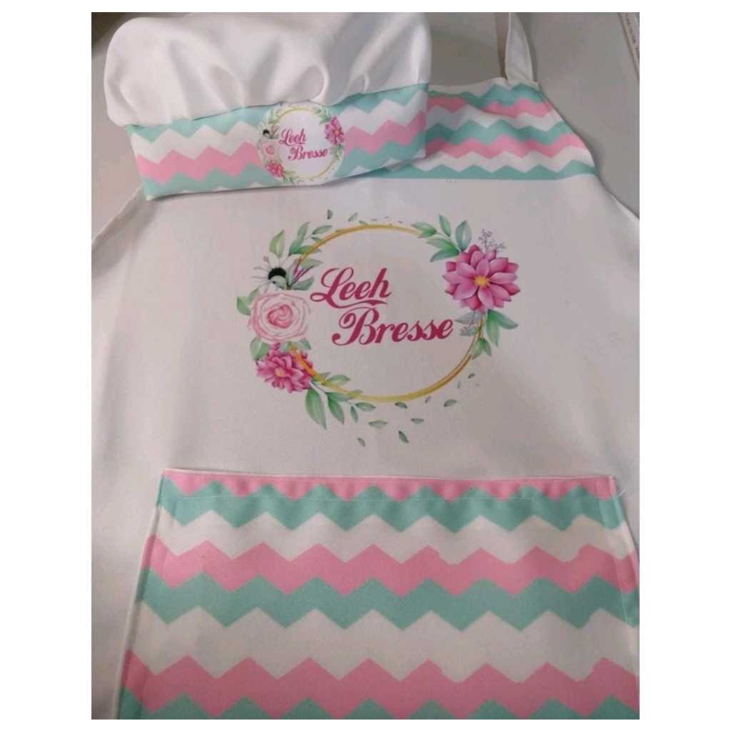 Kit Avental e Touca Personalizados com a imagem que você escolher em Oferta na Shopee