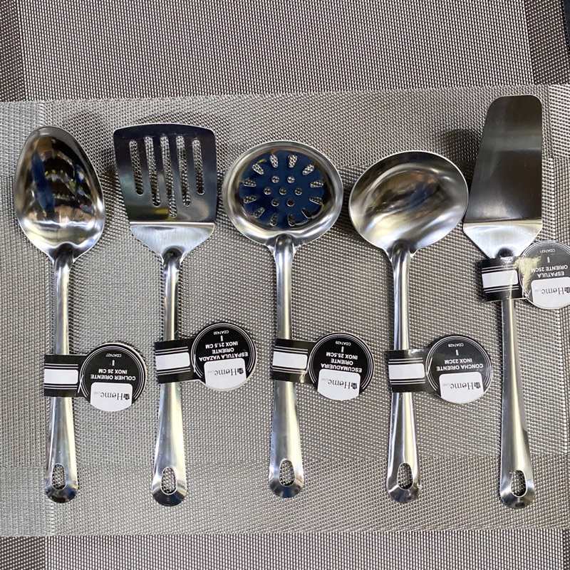 Kit Utensilios Para Cozinha 5 Pecas Aco Inox Pequenos