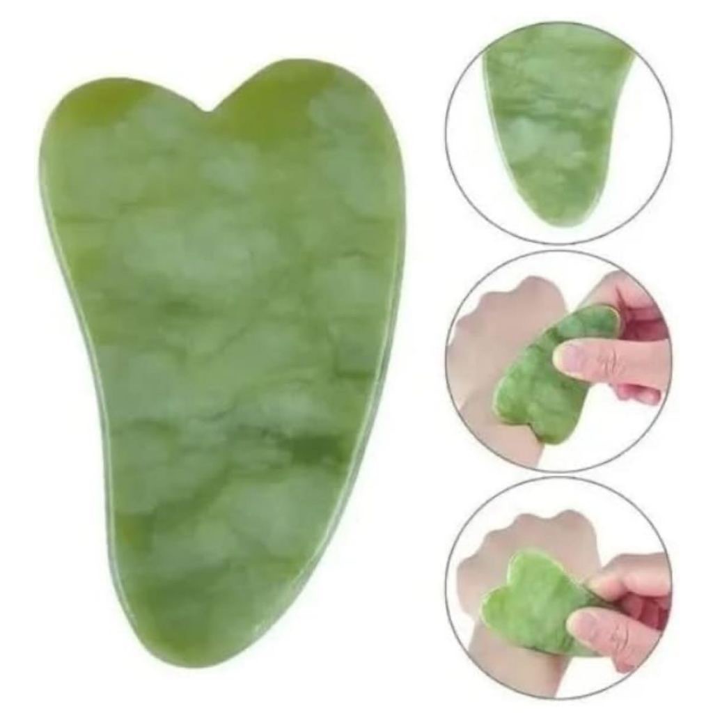 Rolo Pedra de Jade Placa Gua Sha Massagem Facial Anti Ruga -Facíal Massage Roller