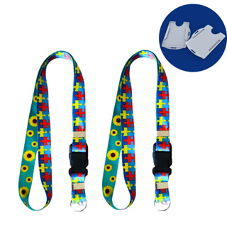 Kit Cordão Autista Autismo Quebra Cabeça Girassol Dupla Face em Oferta na Shopee