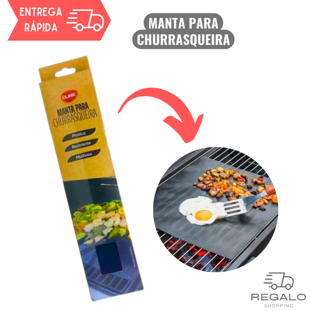 Manta para Churrasqueira Tapete de Churrasco para Pão de Alho e Grelhar na Churrasqueira Carnes Peixes Legumes