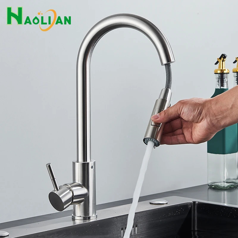 Torneira Cozinha Gourmet Monocomando Com Extensor Arejador Preta, Aço Escovado Ou Aço Inox em Oferta na Shopee