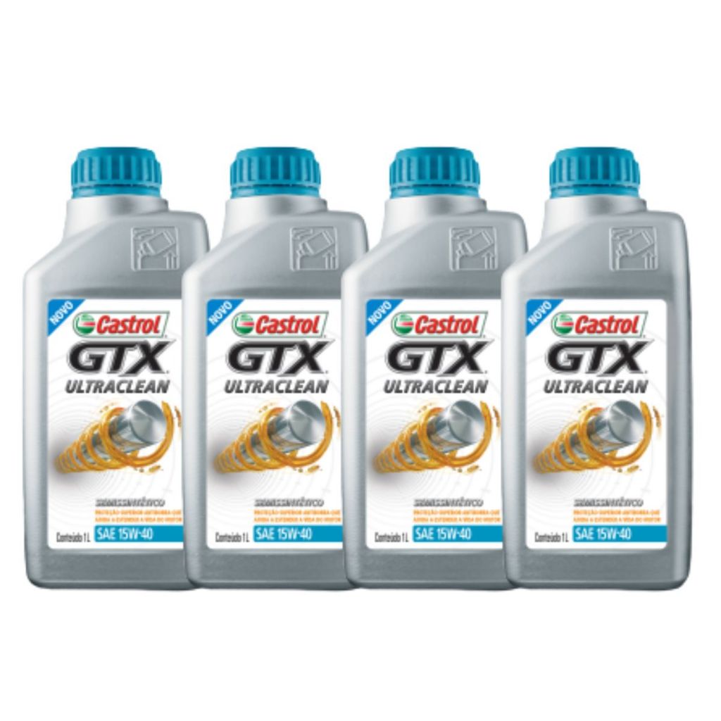 Kit Troca De Oleo 15W40 Semi Sintético Castrol GTX Antiborra Alta Performance em Oferta na Shopee