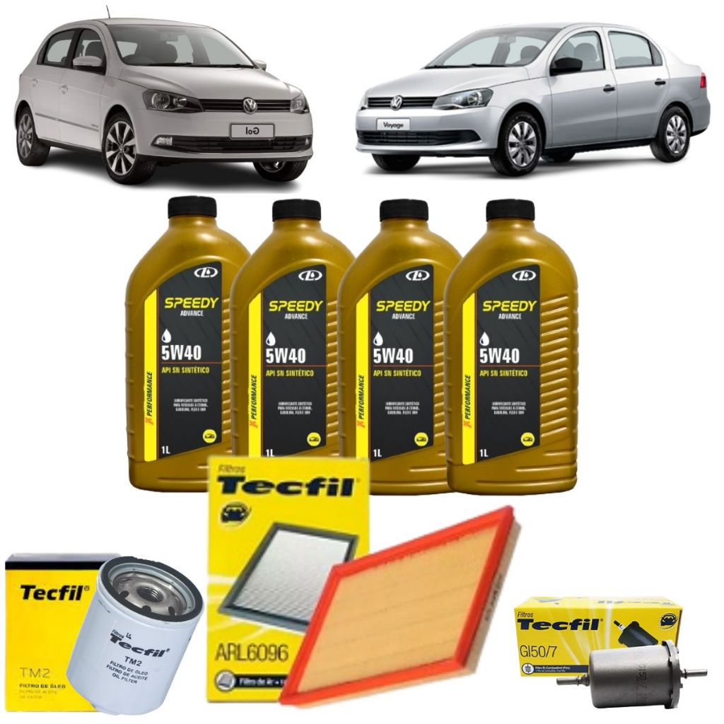 Kit Troca De Oleo E Filtros VW Gol Voyage Polo G5 G6 1.0 5w40 Sintético revisão original em Oferta na Shopee
