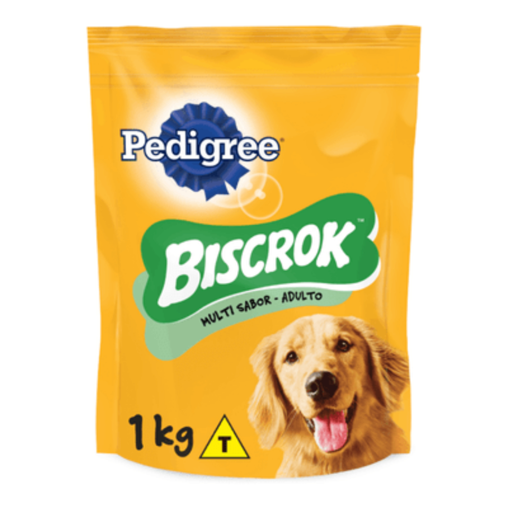 Petisco Biscrok Multi 1kg Biscoito para Cães Mix de Sabores Snack Crocante Alta Palatabilidade