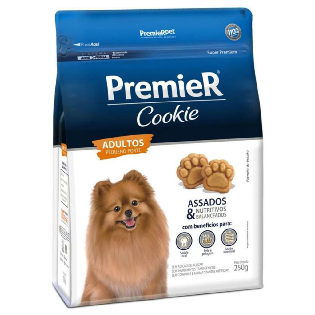 Petisco Premier Cookie Adultos Raças Pequenas 250g Biscoito Premium Alta Palatabilidade