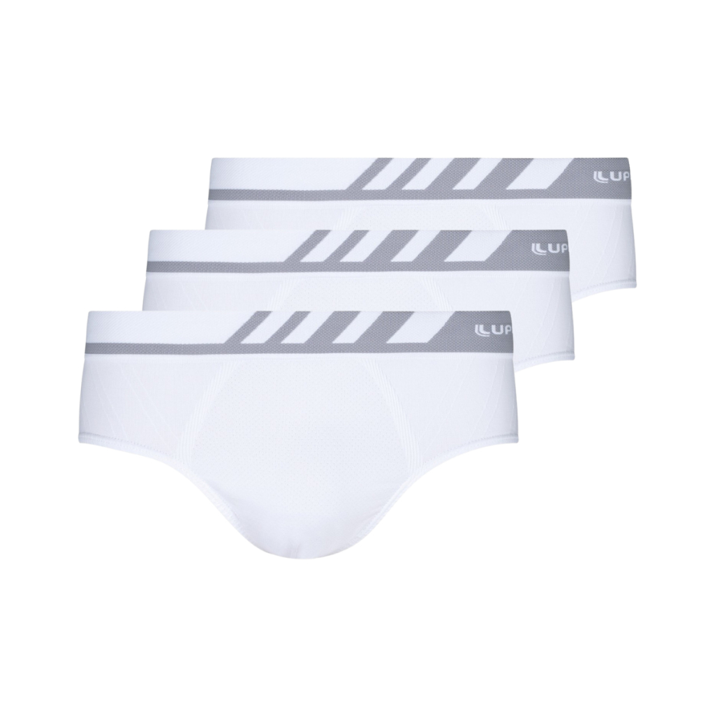 Kit 3 Cuecas Masculina Slip Lupo Microfibra Adulto Sem Costura Original Branco 691-002