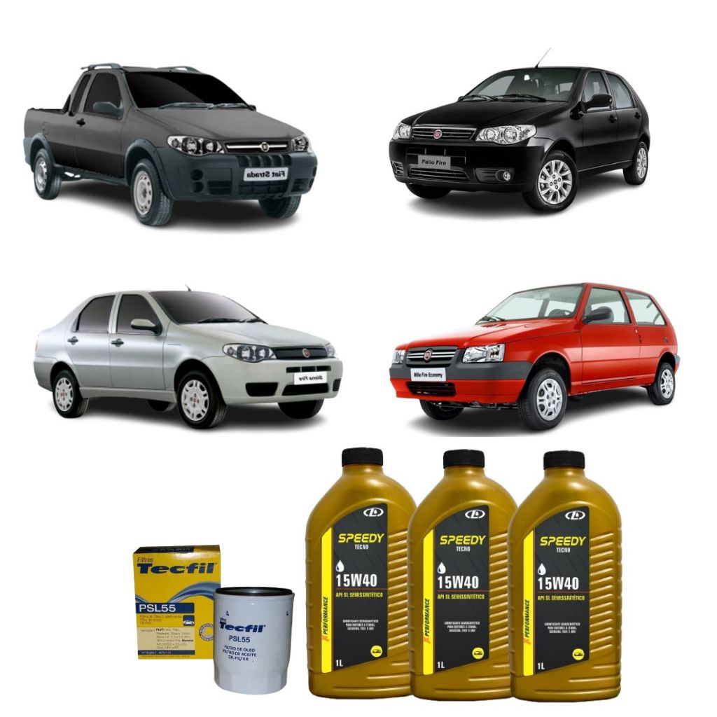 Kit Troca De Oleo 15W40 Fiat Palio Uno Siena 1.0 Strada Idea Fiorino Punto 1.4 Fire Attractive em Oferta na Shopee