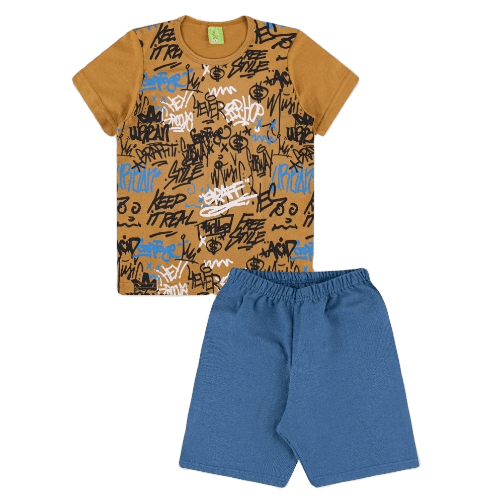 Conjunto Menino Infantil Bermuda e Camiseta Masculina Verão - Diversos Modelos