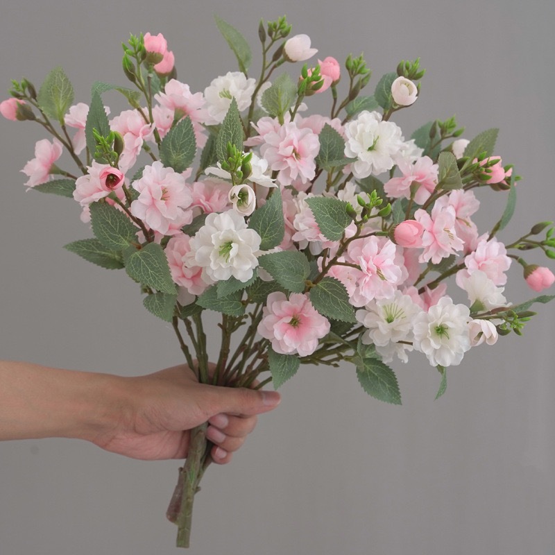 Bouquets Simulados Rosas Camélias Flores Artificiais Arranjos De Decoração De Mesa De Lar--5658