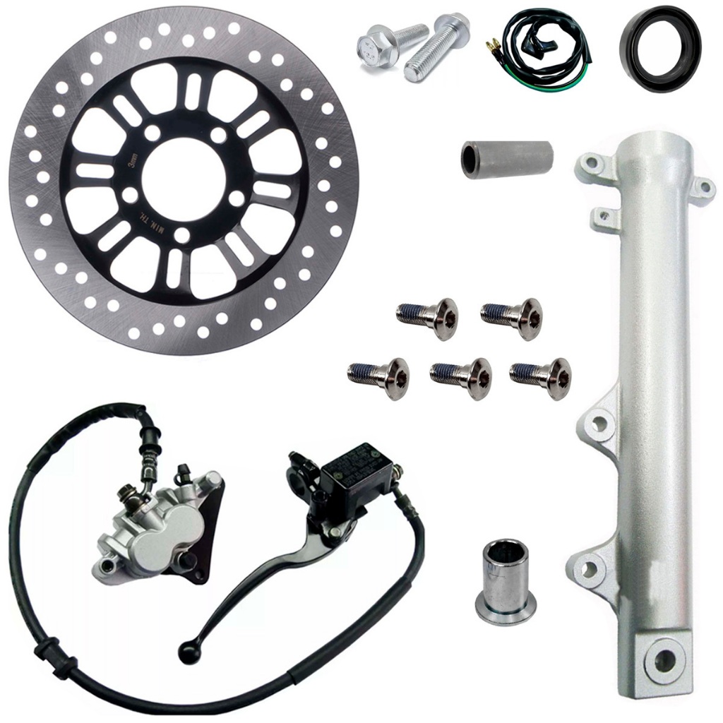 Kit Sistema Freio A Disco Cg Titan Fan Start 150 160 2014 A 2024 Cg160 Cg150 Cargo Canela Burrinho Pinça Flexível Instalar Roda Liga Leve Stilo