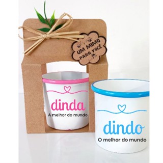 CANECAS DINDA E DINDO ALUMINIO 250ML EMBALAGEM