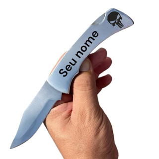 Canivete De Bolso em Inox Personalizado Com Presilha em Oferta na Shopee