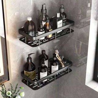 Prateleira Banheiro Shampoo, Organizador de Sabão Suporte Adesivo para Parede para Cozinha Banheiro em Oferta na Shopee