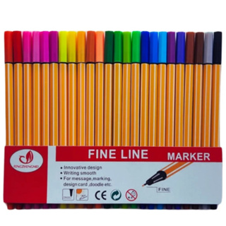 Caneta Hidrográfica Fineliner Ponta Fina 0.4 mm Kit 6,12, 24 Cores em Oferta na Shopee