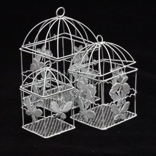 Gaiola Quadrada Aramada Branca - 3 unidades em Oferta na Shopee