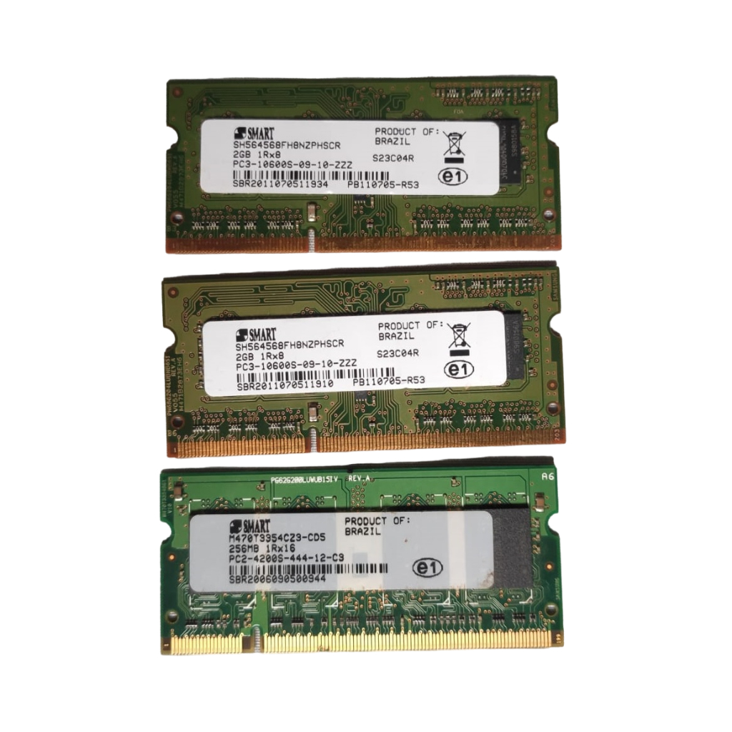 Memórias Ram Notebook Smart Ddr2 256 Mb Ddr3 4gb - No Estado