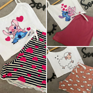Kit 3 Pijamas Baby Doll Virginia Short e Cropped Adulto Feminino
