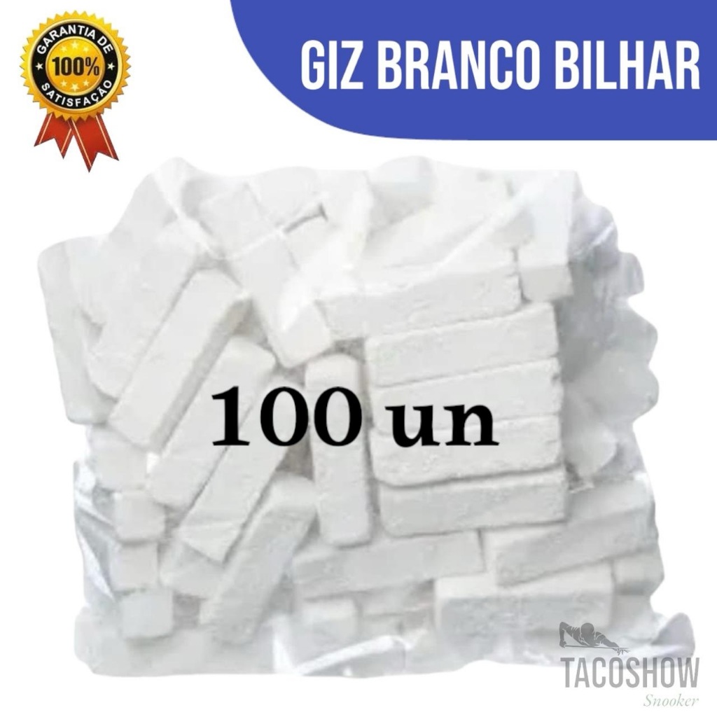 100 Giz Branco Quadrado Bilhar Para Taco de Sinuca Bilhar Snooker Bar 100 Unidades Lousa Comum em Oferta na Shopee